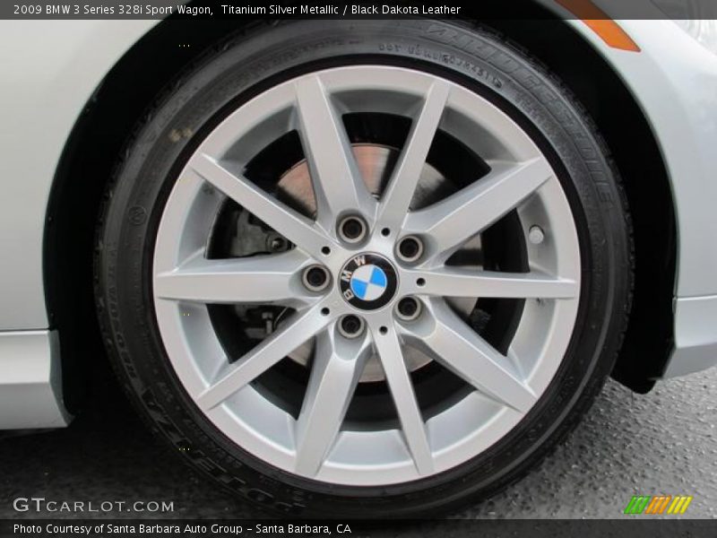 Titanium Silver Metallic / Black Dakota Leather 2009 BMW 3 Series 328i Sport Wagon