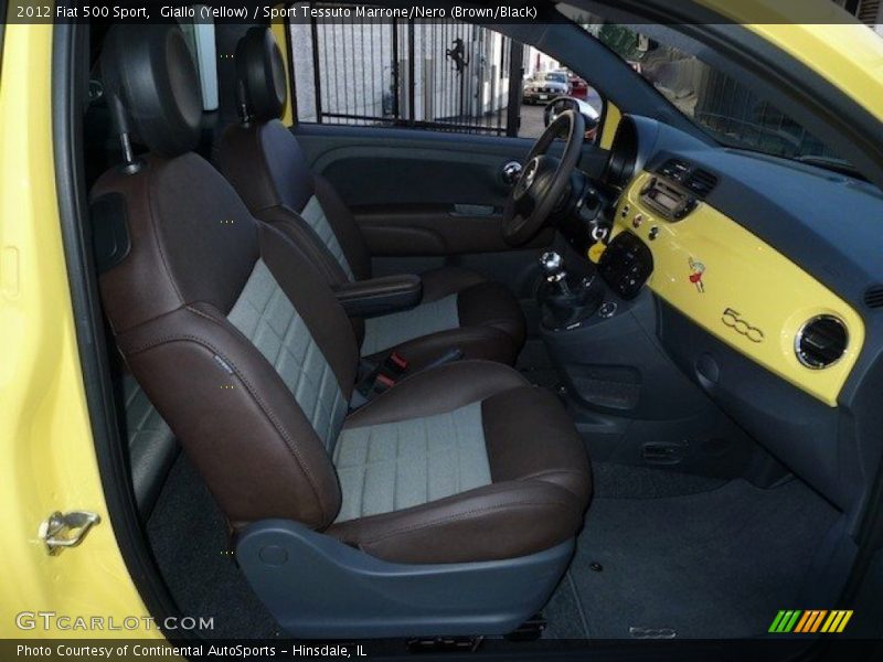 Giallo (Yellow) / Sport Tessuto Marrone/Nero (Brown/Black) 2012 Fiat 500 Sport