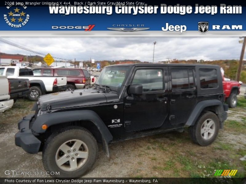 Black / Dark Slate Gray/Med Slate Gray 2008 Jeep Wrangler Unlimited X 4x4