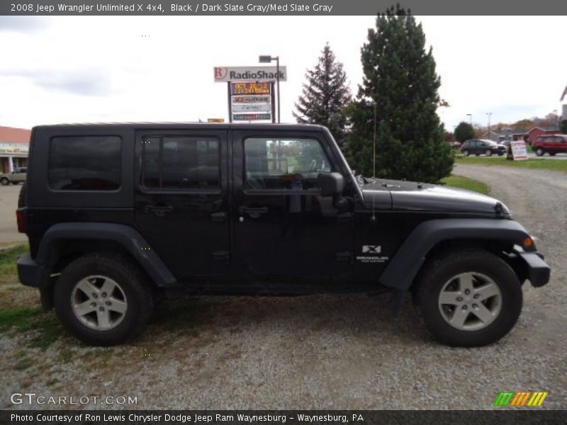 Black / Dark Slate Gray/Med Slate Gray 2008 Jeep Wrangler Unlimited X 4x4