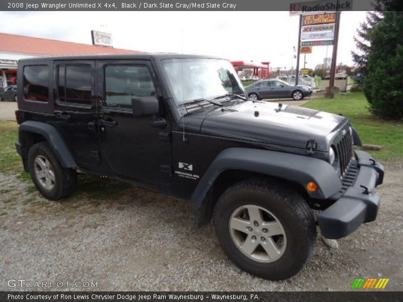 Black / Dark Slate Gray/Med Slate Gray 2008 Jeep Wrangler Unlimited X 4x4