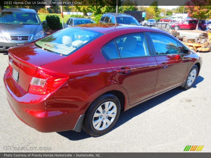 Crimson Pearl / Gray 2012 Honda Civic LX Sedan