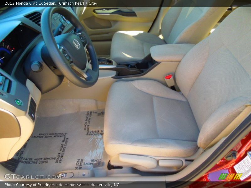 Crimson Pearl / Gray 2012 Honda Civic LX Sedan