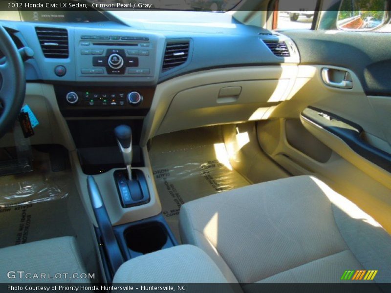 Crimson Pearl / Gray 2012 Honda Civic LX Sedan