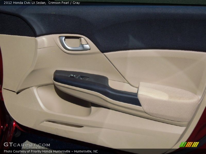 Crimson Pearl / Gray 2012 Honda Civic LX Sedan