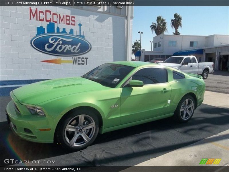 Gotta Have It Green / Charcoal Black 2013 Ford Mustang GT Premium Coupe