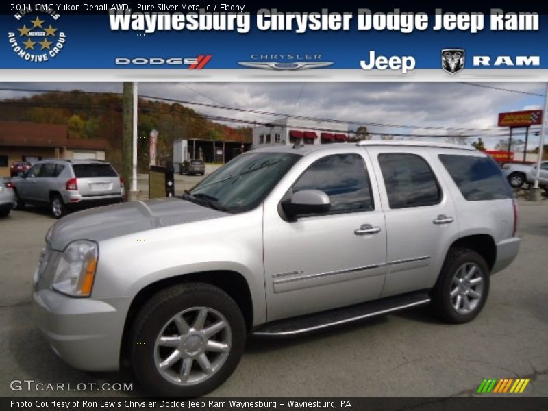 Pure Silver Metallic / Ebony 2011 GMC Yukon Denali AWD