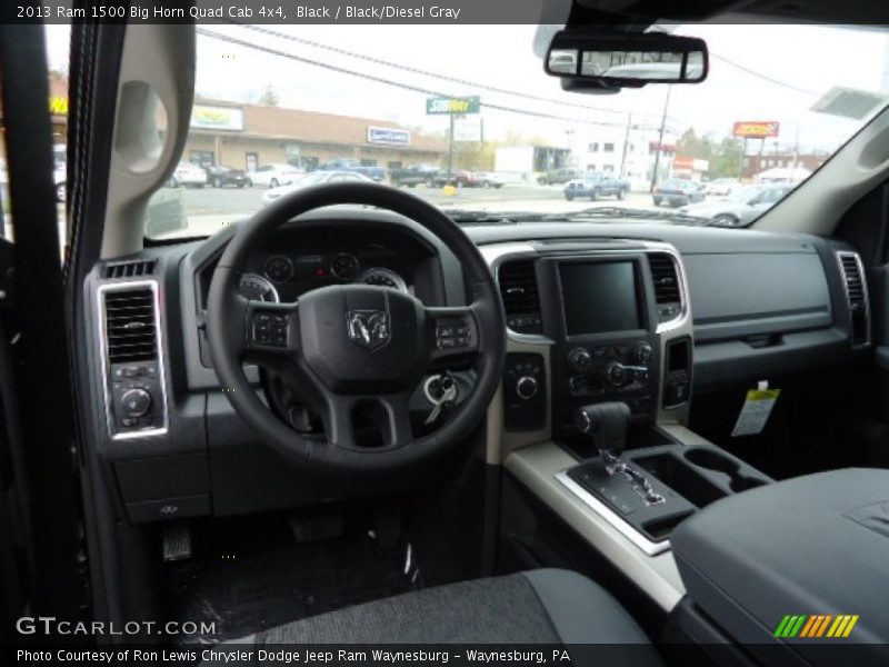  2013 1500 Big Horn Quad Cab 4x4 Black/Diesel Gray Interior