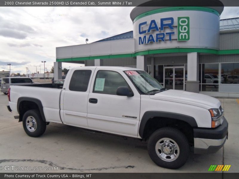 Summit White / Tan 2003 Chevrolet Silverado 2500HD LS Extended Cab