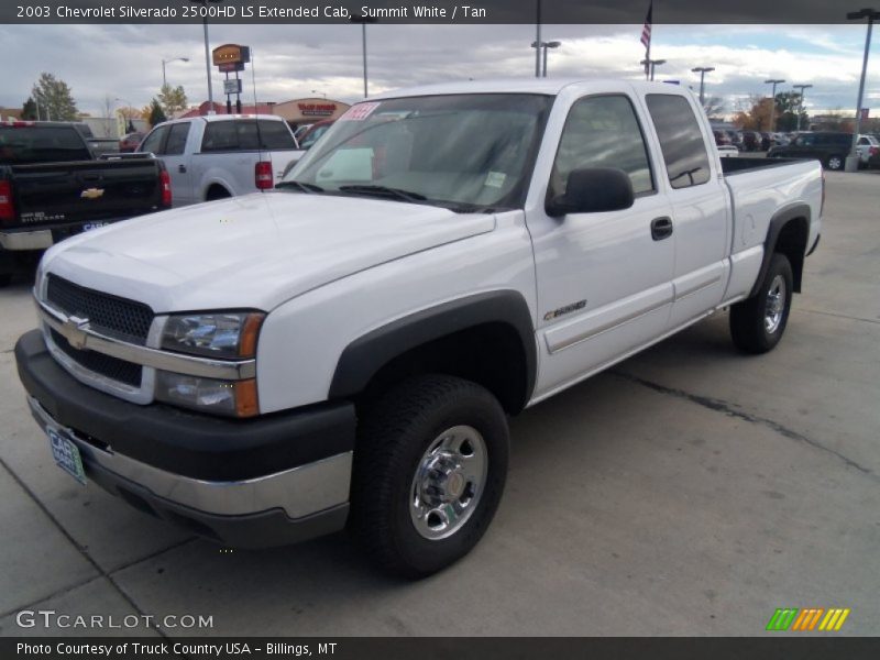 Summit White / Tan 2003 Chevrolet Silverado 2500HD LS Extended Cab