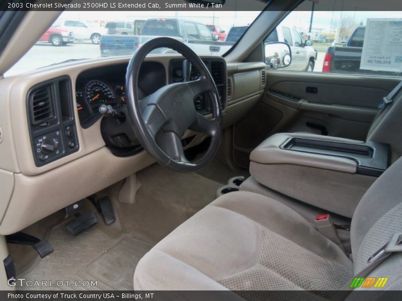 Summit White / Tan 2003 Chevrolet Silverado 2500HD LS Extended Cab
