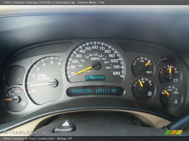 Summit White / Tan 2003 Chevrolet Silverado 2500HD LS Extended Cab