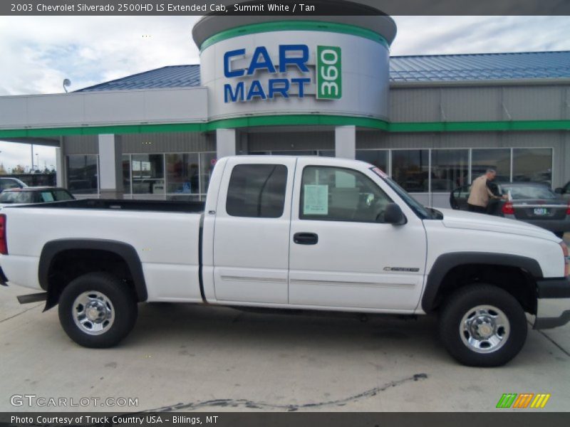 Summit White / Tan 2003 Chevrolet Silverado 2500HD LS Extended Cab