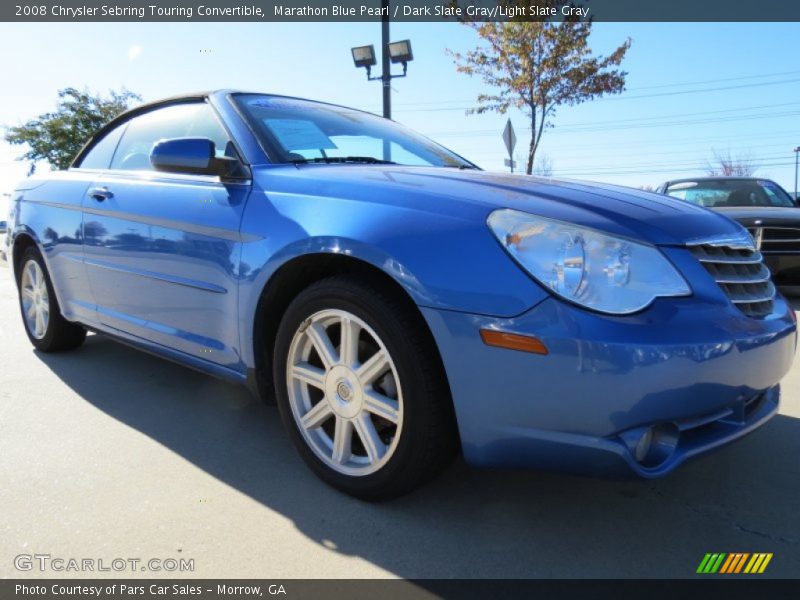 Marathon Blue Pearl / Dark Slate Gray/Light Slate Gray 2008 Chrysler Sebring Touring Convertible