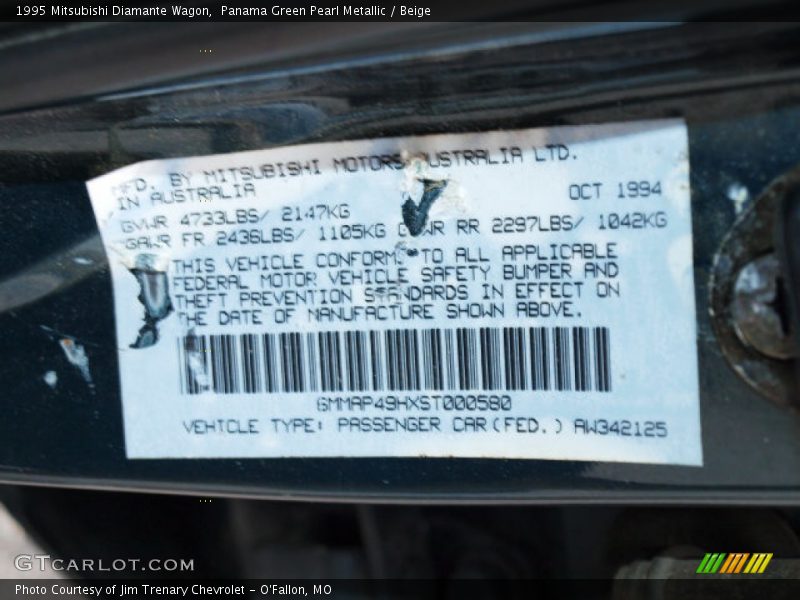 Panama Green Pearl Metallic / Beige 1995 Mitsubishi Diamante Wagon