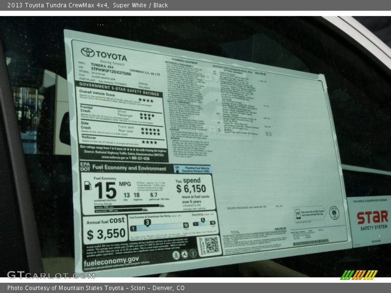 Super White / Black 2013 Toyota Tundra CrewMax 4x4