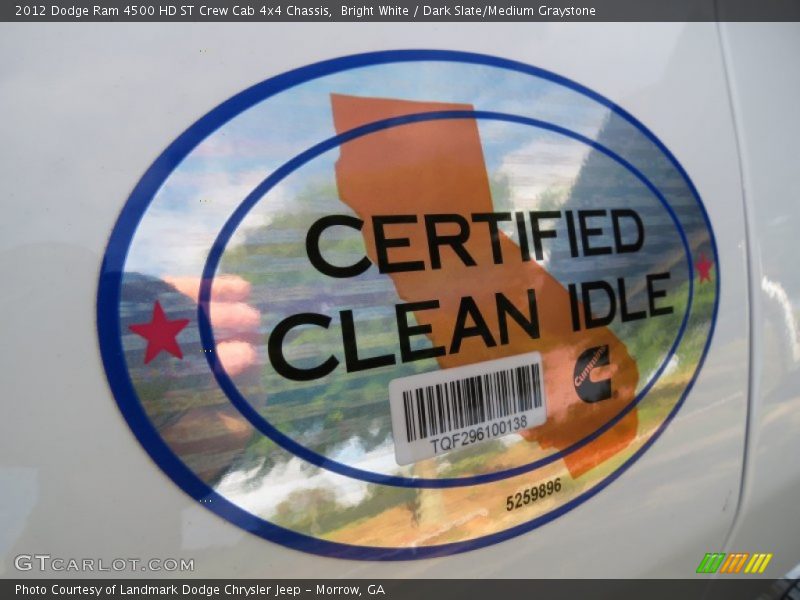 Bright White / Dark Slate/Medium Graystone 2012 Dodge Ram 4500 HD ST Crew Cab 4x4 Chassis