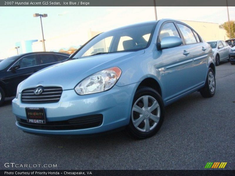 Ice Blue / Beige 2007 Hyundai Accent GLS Sedan