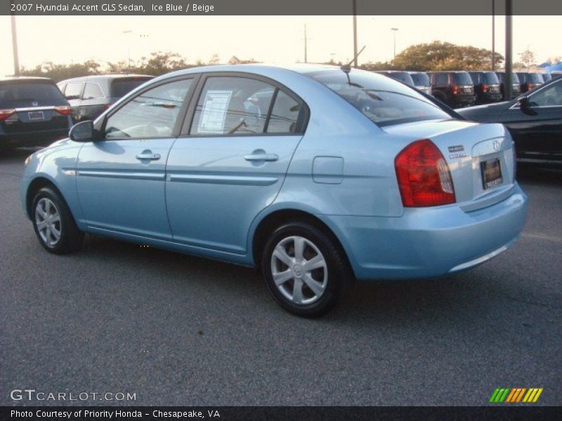 Ice Blue / Beige 2007 Hyundai Accent GLS Sedan