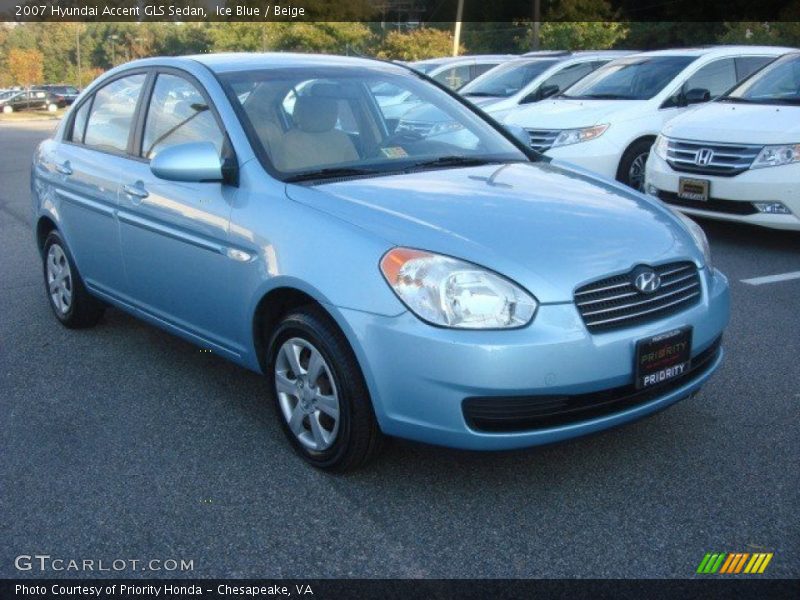 Ice Blue / Beige 2007 Hyundai Accent GLS Sedan