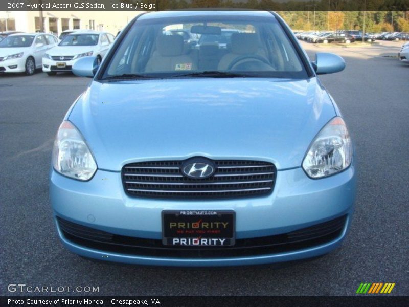 Ice Blue / Beige 2007 Hyundai Accent GLS Sedan