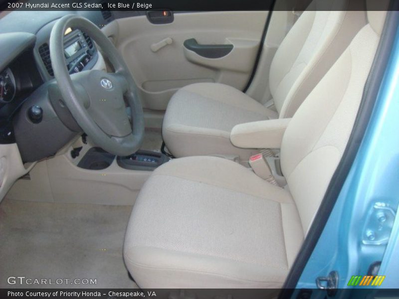 Front Seat of 2007 Accent GLS Sedan