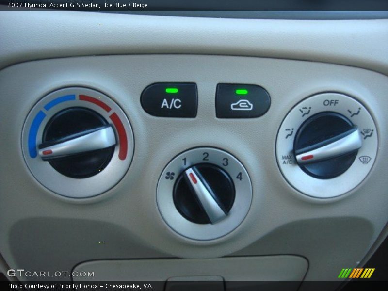 Controls of 2007 Accent GLS Sedan