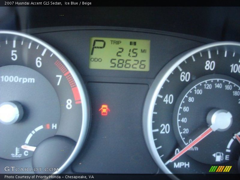 Ice Blue / Beige 2007 Hyundai Accent GLS Sedan