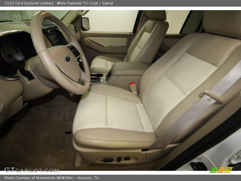 White Platinum Tri-Coat / Camel 2010 Ford Explorer Limited