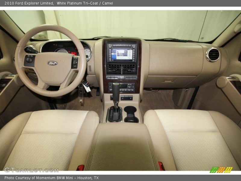 White Platinum Tri-Coat / Camel 2010 Ford Explorer Limited