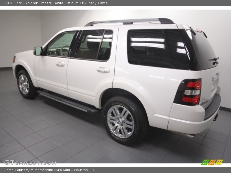 White Platinum Tri-Coat / Camel 2010 Ford Explorer Limited