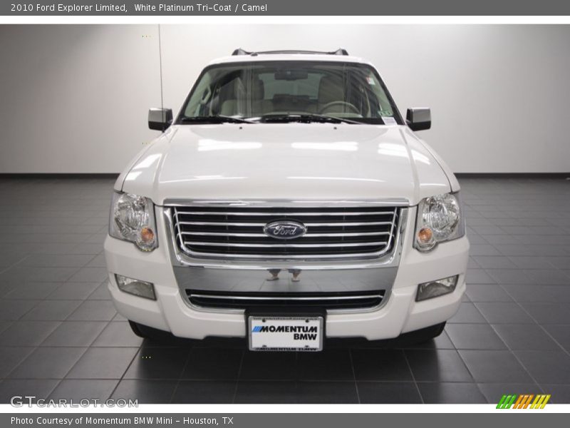 White Platinum Tri-Coat / Camel 2010 Ford Explorer Limited