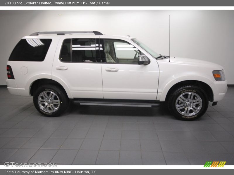 White Platinum Tri-Coat / Camel 2010 Ford Explorer Limited