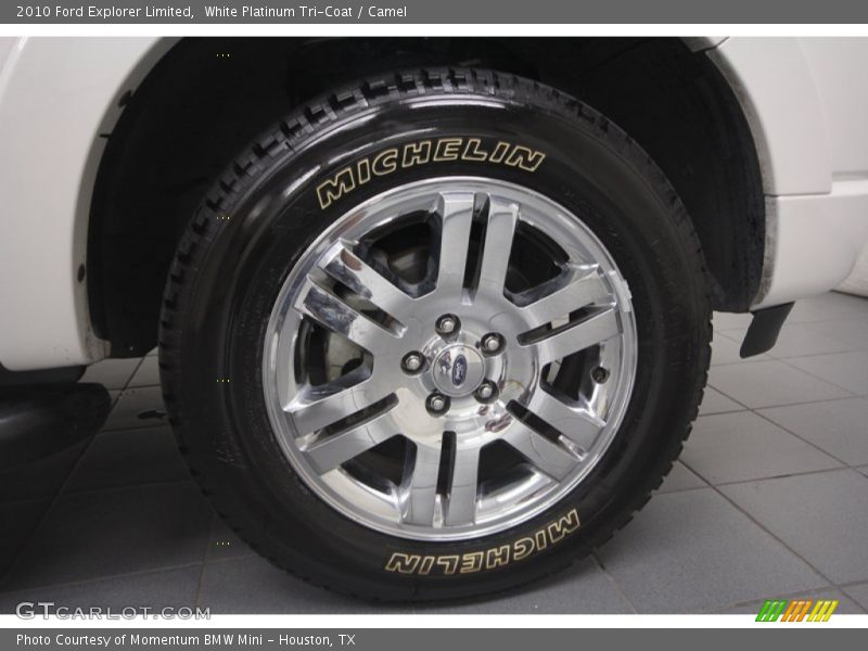 White Platinum Tri-Coat / Camel 2010 Ford Explorer Limited