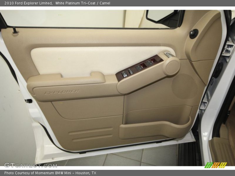 White Platinum Tri-Coat / Camel 2010 Ford Explorer Limited