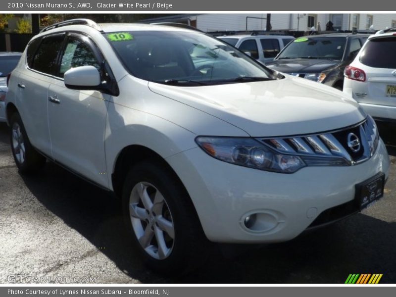 Glacier White Pearl / Beige 2010 Nissan Murano SL AWD