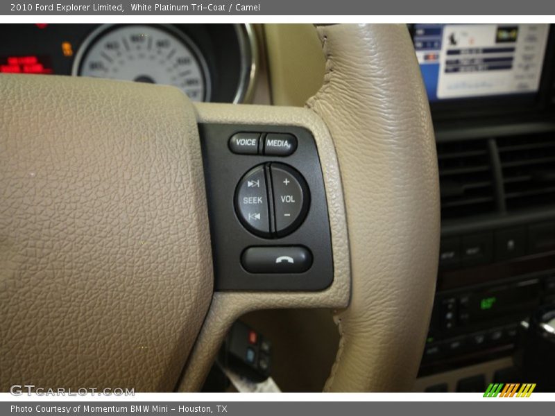 White Platinum Tri-Coat / Camel 2010 Ford Explorer Limited