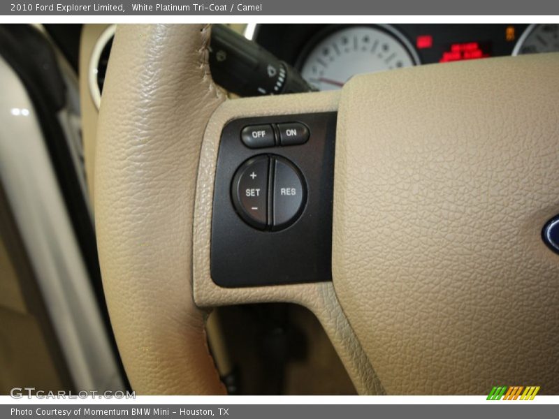 White Platinum Tri-Coat / Camel 2010 Ford Explorer Limited