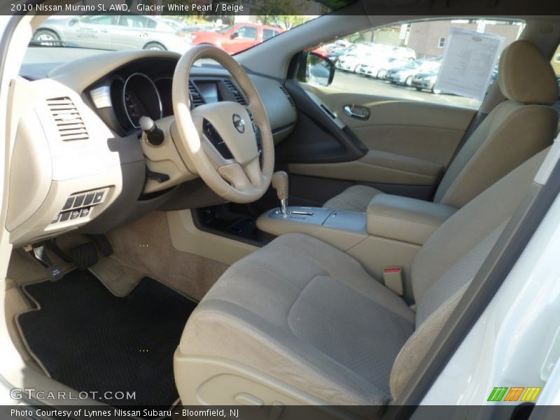 Glacier White Pearl / Beige 2010 Nissan Murano SL AWD