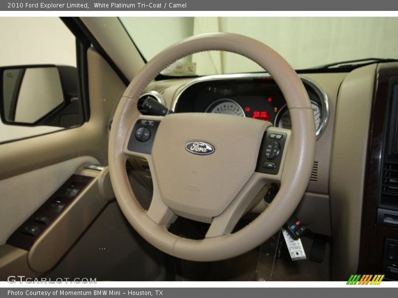 White Platinum Tri-Coat / Camel 2010 Ford Explorer Limited