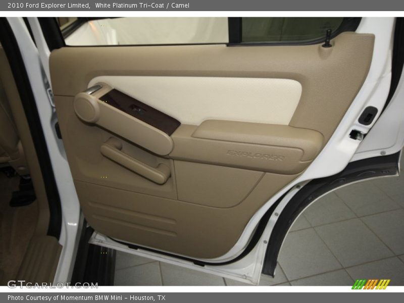 White Platinum Tri-Coat / Camel 2010 Ford Explorer Limited