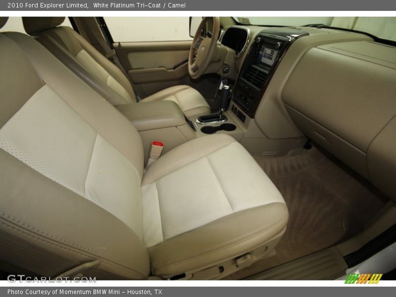 White Platinum Tri-Coat / Camel 2010 Ford Explorer Limited