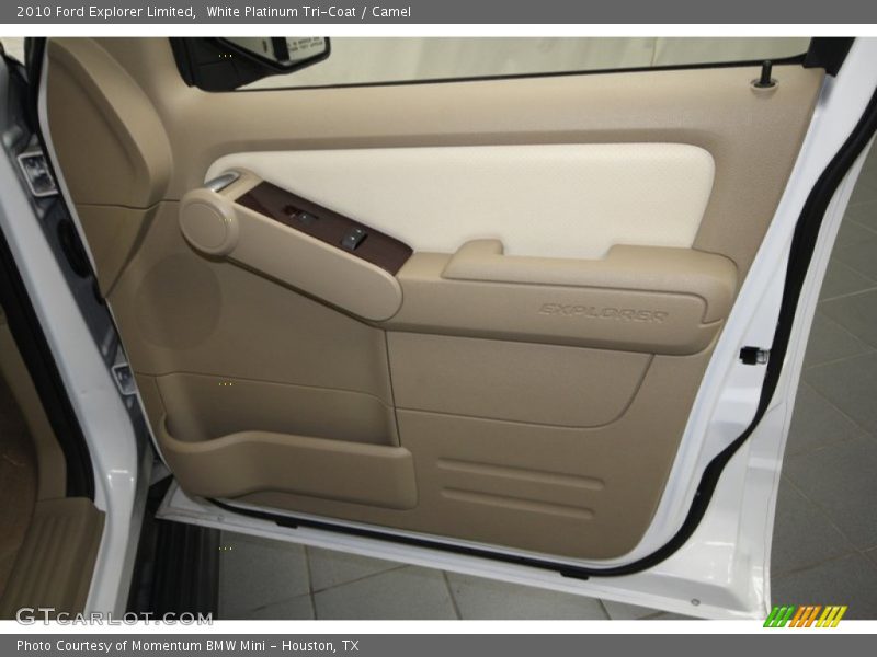 White Platinum Tri-Coat / Camel 2010 Ford Explorer Limited