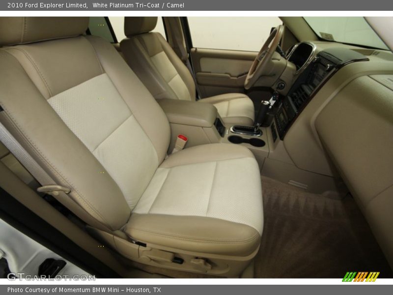 White Platinum Tri-Coat / Camel 2010 Ford Explorer Limited