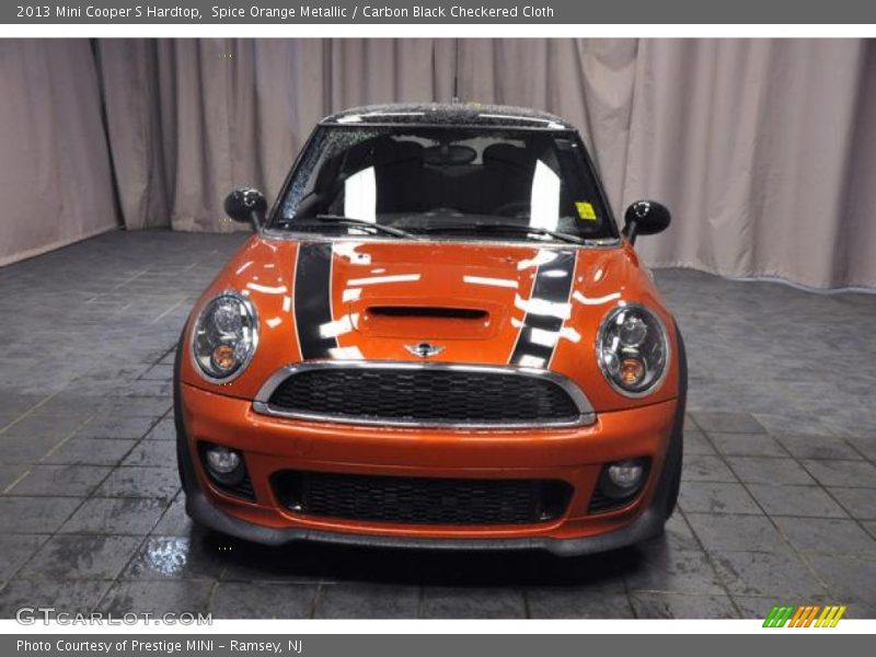 Spice Orange Metallic / Carbon Black Checkered Cloth 2013 Mini Cooper S Hardtop