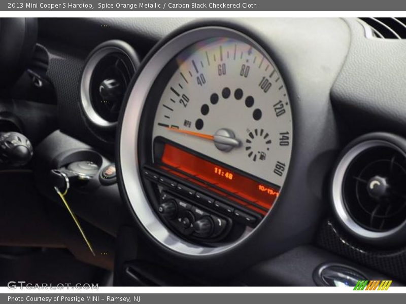 Spice Orange Metallic / Carbon Black Checkered Cloth 2013 Mini Cooper S Hardtop