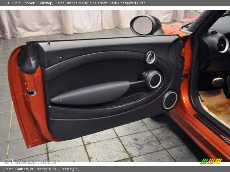 Spice Orange Metallic / Carbon Black Checkered Cloth 2013 Mini Cooper S Hardtop