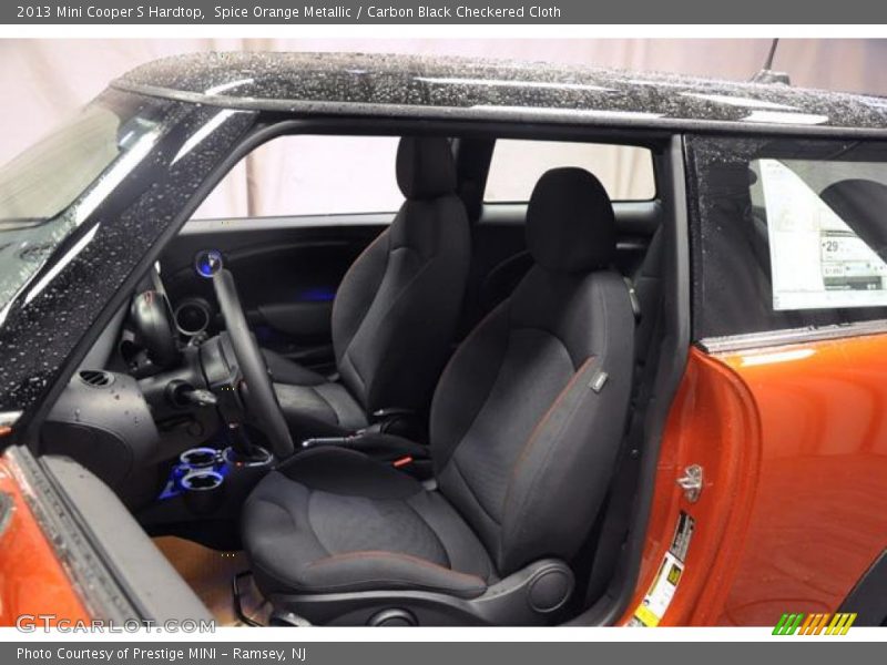 Spice Orange Metallic / Carbon Black Checkered Cloth 2013 Mini Cooper S Hardtop