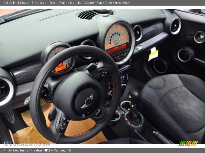 Spice Orange Metallic / Carbon Black Checkered Cloth 2013 Mini Cooper S Hardtop