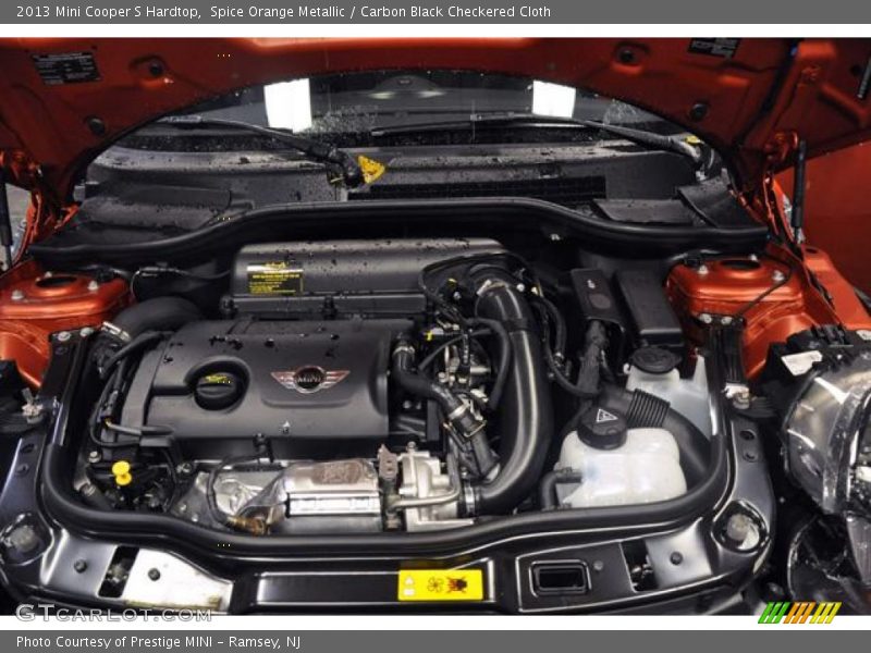 Spice Orange Metallic / Carbon Black Checkered Cloth 2013 Mini Cooper S Hardtop
